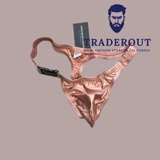 N2N Bodywear Men nude color wet Fire Island swim Thong swimwear size M L XL