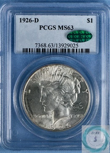 1926-D Peace Dollar PCGS MS63 w/CAC - Frosty & Lustrous Vintage Look