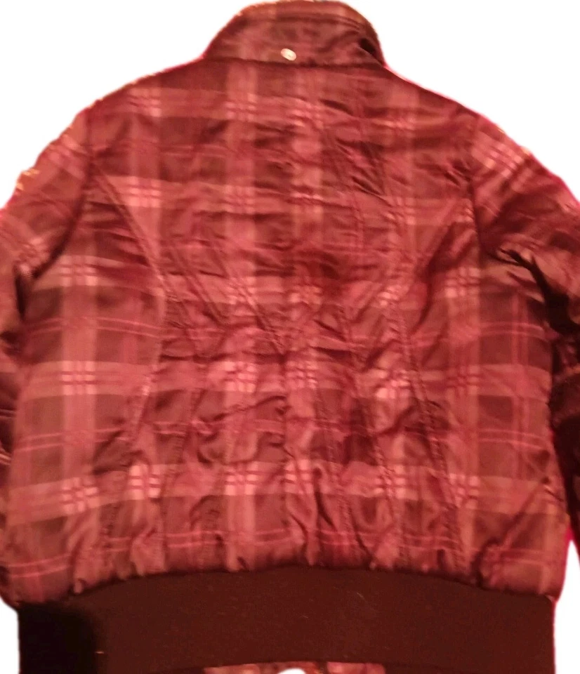 Zero XPosur 女士紫色格子人造毛皮雪松夹克大号 — 第 3/4 张图片