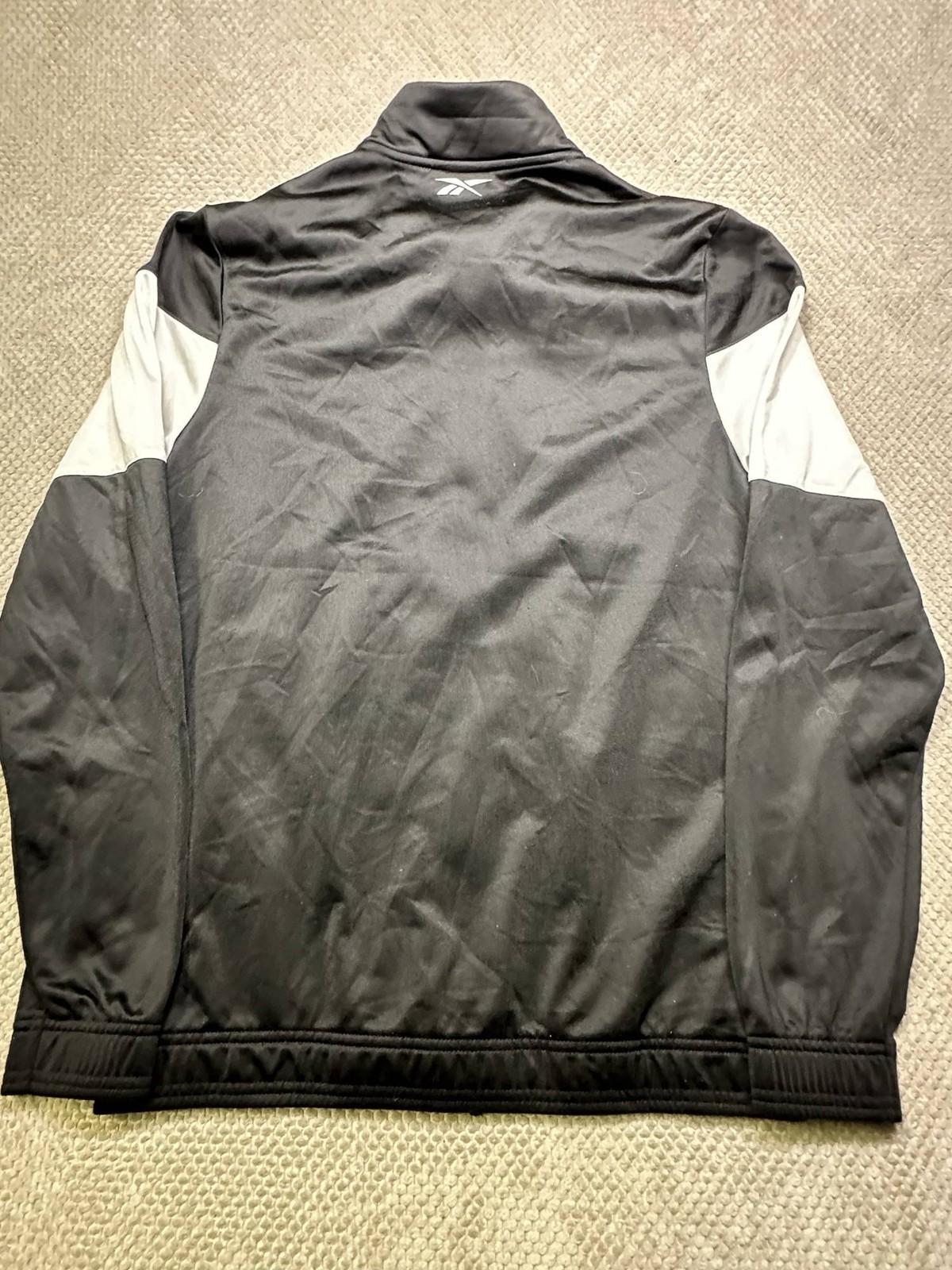 Reebok Men’s Retro Full Zip Tracksuit Jacket Medium Black White image 3