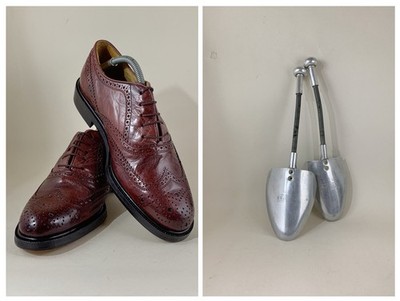Dolcis Vintage Kirschbraun Oxford Herren Brogue Schuhe & Victree Schuhspanner UK 8