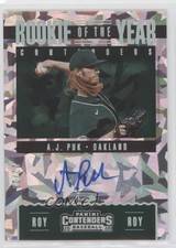 2020 Panini Contenders Rookie of the Year Cracked Ice 22/23 AJ Puk Auto 04hd