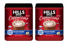 Pack of 2 Hills Bros Cappuccino French Vanilla Sugar Free Drink Mix 12 oz each