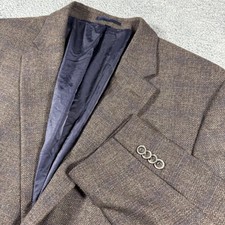 Jos. A. Bank Brrr Comfort Blazer Mens 46R Brown Tailored Wool Blend Sport Coat