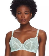 Freya Starlight 5201 Underwire Unlined green Sheer Plunge bra US size 38i