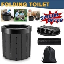 Portable Folding Car Toilet Outdoor Travel Emergency Toilet Camping Black