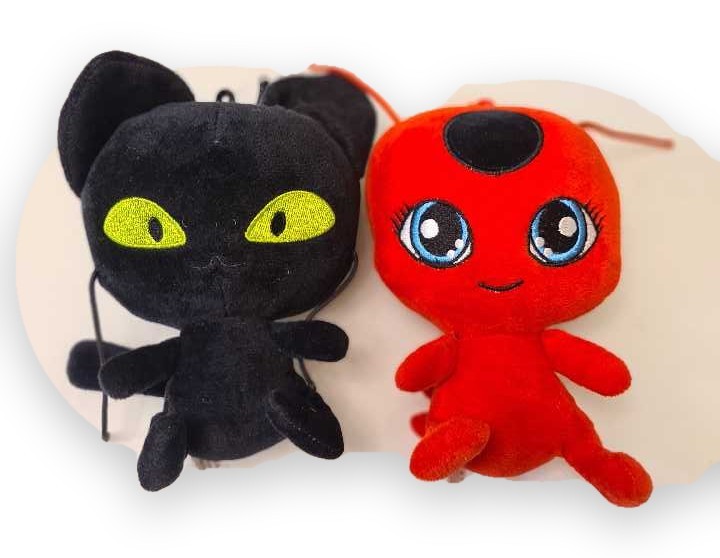 Kwami Miraculous Tikki Plagg Portachiavi Peluche Bandai Wyncor P50691 P50692