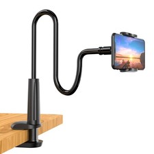 Gooseneck Cell Phone Holder, Universal 360 Flexible Phone Stand Arms Clamp
