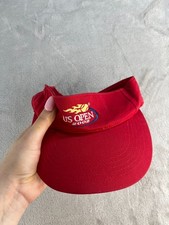 US Open 2002 Tennis Visor Hat Red VINTAGE Snapback Embroidered Logo Y2K Golf OS