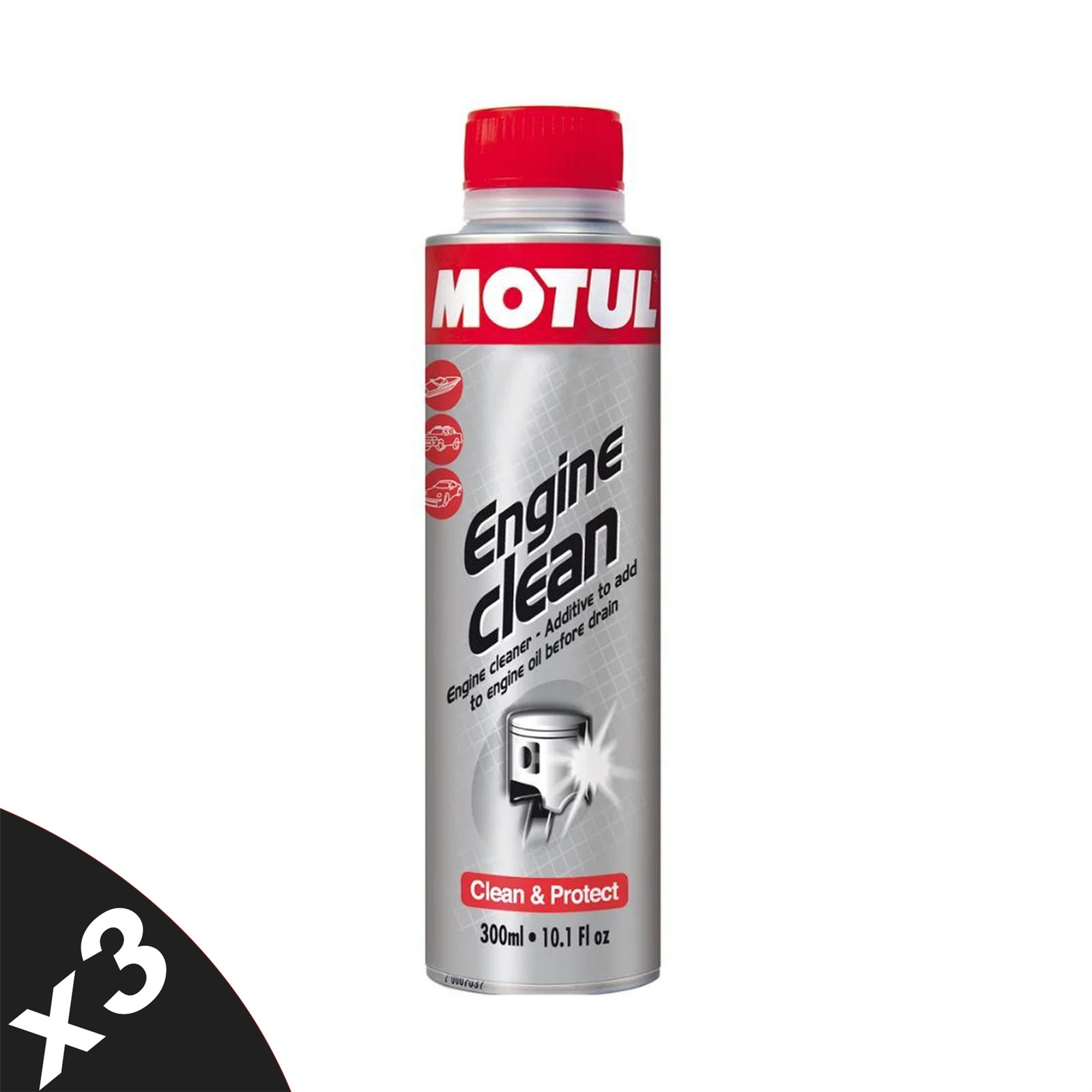 MOTUL Engine Clean Pre-Oil Drain Engine Flush Diesel & Gasoline Engines 3x300ml