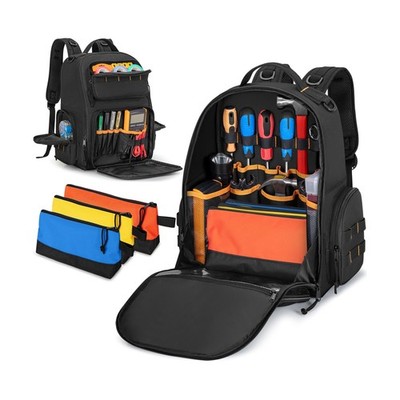 Rexmica Tool Bag Backpack with 3 Tool Zipper Pouch, Tool Organizer Bag for Me...
