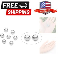 100pcs 6mm Seamless Smooth Loose Round Beads Sterling Silver Plated Brass Met...