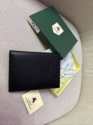 black leather passport cover from the brand Visconti