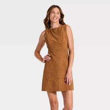 Women's Faux Suede Mini Dress - A