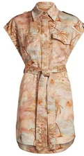 Zimmermann Illuminate Printed Sleveless Tunic Dress, Size 2