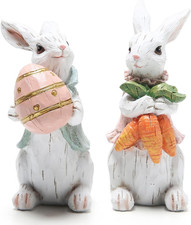 Easter Bunny Decorations Spring Home Decor Bunny Figurines Gifts Easter White...