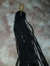 Black Braided Loop Synthetic Straight Hair Extension 24in Unisex