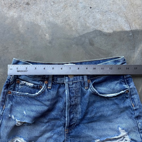 Agolde Los Angeles Shorts zerrissen abgenutzt Knopfleiste Denim Damengröße 26 guter Zustand - Bild 5 von 8