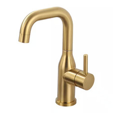 Single Handle Bar Faucet Deckplate Not Included in Spot Free Stainless Steel Bru