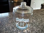 VTG Hershey’s Milk Chocolate Glass Candy Jar Lid Large 10” Green Gold Since 1894