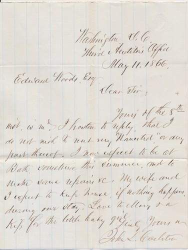 #65 3c George Washington on cover Fancy cancel Washington DC 1866 Auditors offic - Picture 3 of 3