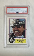 RICHARD PETTY RC 1988 MAXX CHARLOTTE SIGNED AUTOGRAPH ROOKIE CARD #43 PSA AUTO 8