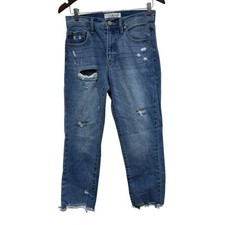 KanCan Jeans Womens 3 25 Estilo Light Wash Distressed Ankle High Rise Raw Hem