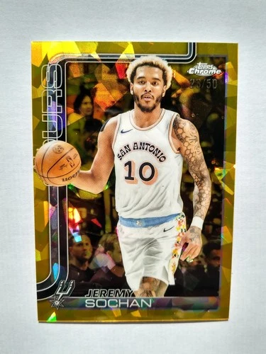 2025 Topps Chrome Sapphire Basketball Gold Jeremy Sochan #239