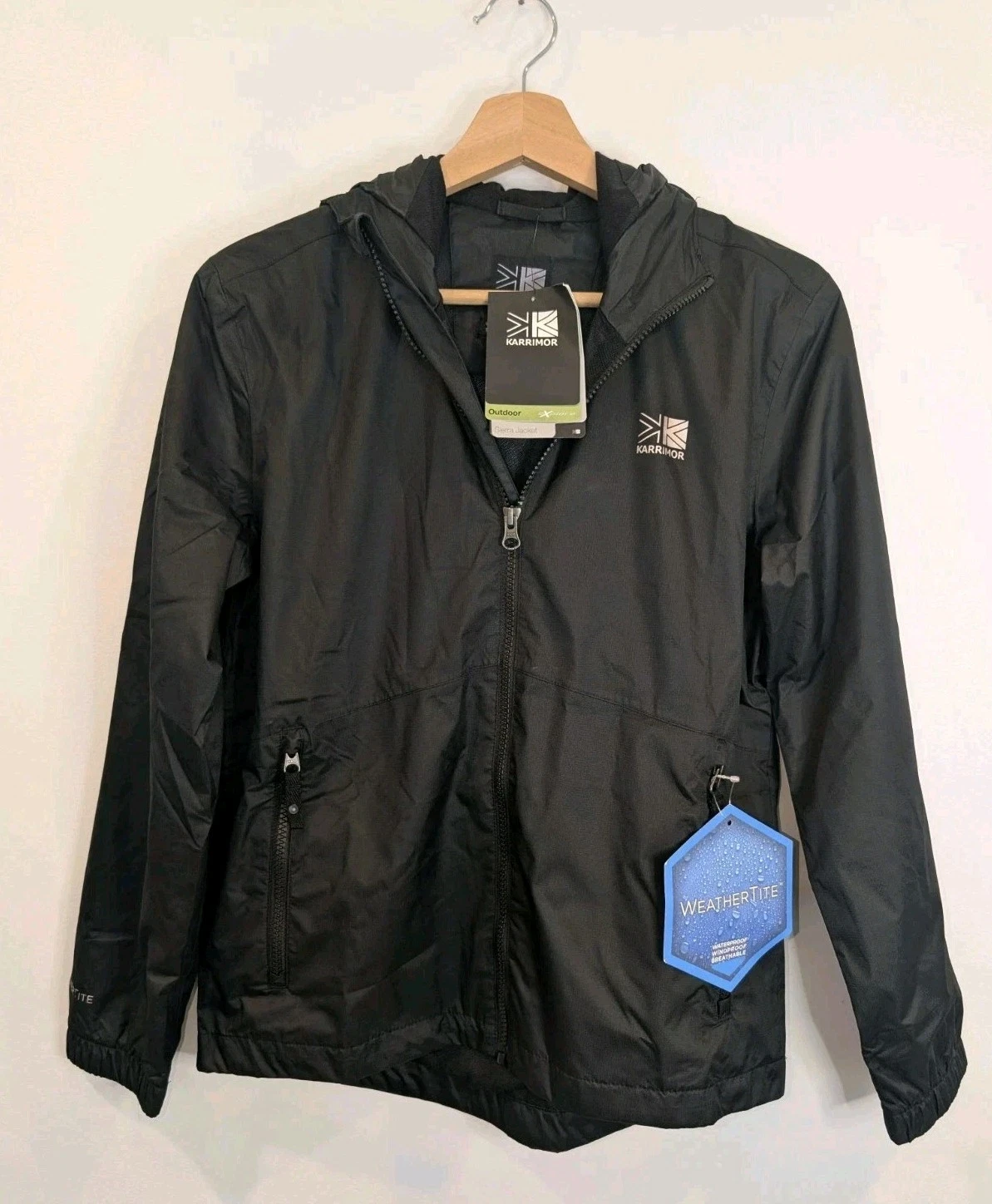 Karrimor Jacket Outdoor Unisex Girls Boys Hood Black 13 Years Weatherproof Kids