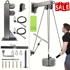 Fitness Wall Mount Pulley System Lat Pull Down Low Row Cable Machine For Home