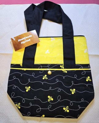Handmade by Myriah Double Handle Med Satchet NEW Bee Theme Small Batch Only