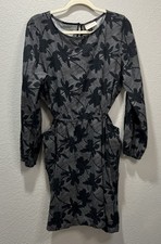 Universal Thread Dress Size XL Linen Blend Embroidered Exposed Side Pockets NEW