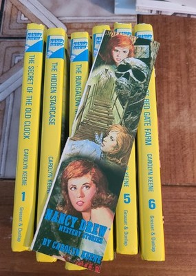 Nancy Drew Mystery HC Books # 1 Thru 6 Includes Nancy Drew Paper Book Mark