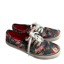 Mossimo Supply Co Zapatillas de mezclilla florales para mujer talla 7 bajas de lona con cordones