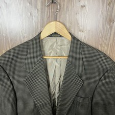 Bachrach Sport Coat Mens 42R Brown Black Microcheck Wool Two Buttons USA Made