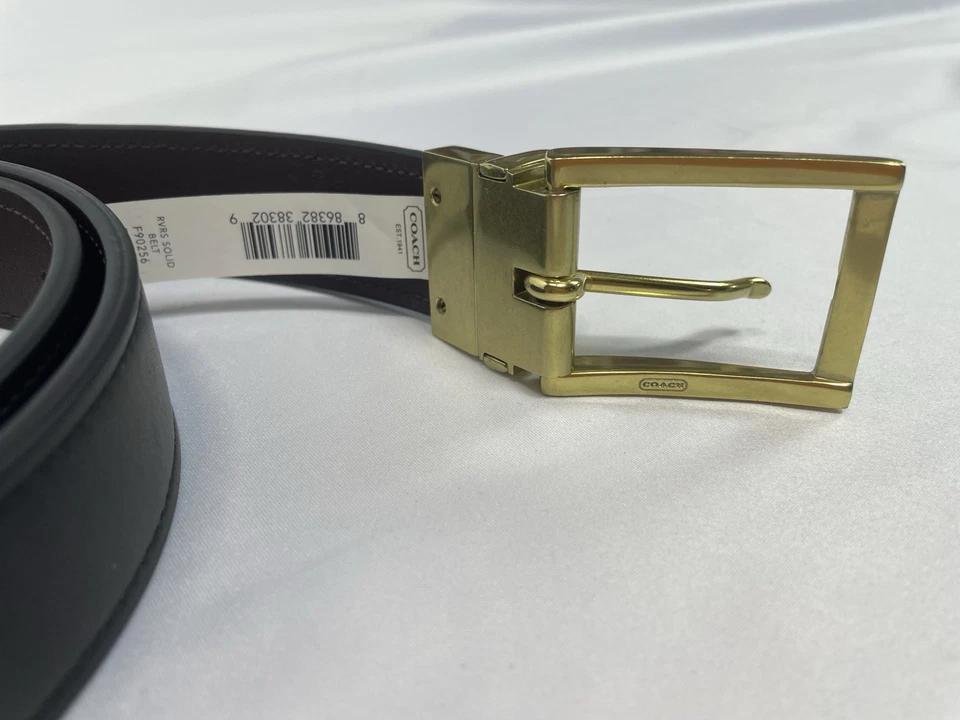 Coach Men's Reversible Solid Belt F90256 (Color: B4AWV ,Size: 38 in) Black/Brown - Image 2 of 4