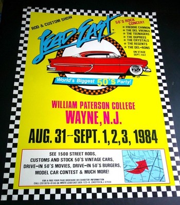 ORIGINAL 1984 LEAD EAST 18'' x 24'' POSTER CHOPPED 1954 CHEVY CUSTOM 50's PARTY !!