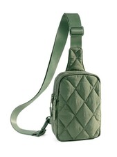 Quilted Puffer Sling Bag for Women Small Backpack Crossbody Chest Bag Fanny P...