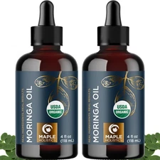 Organic Moringa Oil for Hair and Skin - Cold Pressed Virgin Unrefined Natural...