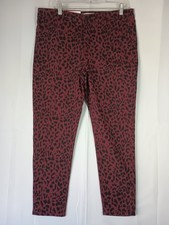Sanctuary Cheetah Social Standard Women's 14 Ruby Red Skinny Jeans Ankle Leopard