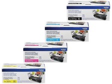 Brother TN331 TN-331 Black, Cyan, Magenta and Yellow Toner Cartridge Set