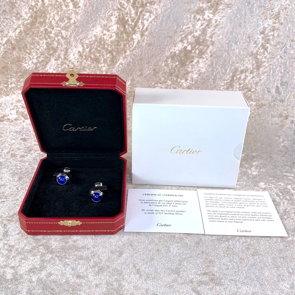 Reloj Cartier Gemelos Santos Corona Decoración Plata de Ley 925 con Caja y Certificado Foto 2 de 4