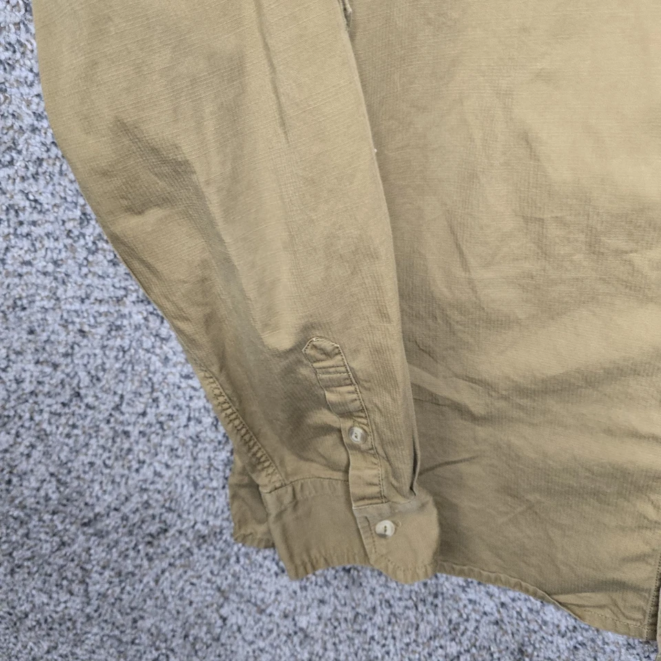 Camisa Sean John Para Hombres XXL 2XL Abotonada Marrón Dorado Bolsillos Y2K Informal Foto 2 de 4