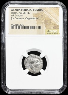 ARABIA PETRAEA Bostra. Trajan. AD 98 117. Silver Drachm NGC Certified