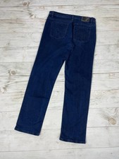Versace Jeans Denim Pants Big Logo Slim Fit Men Size 34 Blue
