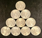 Gorgeous Set of 10 1924 Peace Dollars CH/BU/GEM Luster, Half Roll Collector Lot