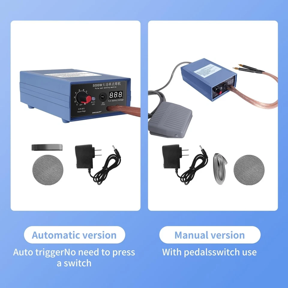 Soldador puntual portátil 5000W, mini soldador puntual a batería ajustable 9 velocidades, puerto... Foto 3 de 4