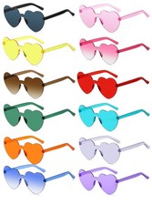 12/20/24 Pairs Heart Sunglasses for Women Men, Trendy Heart Shaped Rimless Tr...