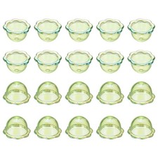 20 Pcs Bell Flower Beads, Acrylic Flower Caps Bead, Green