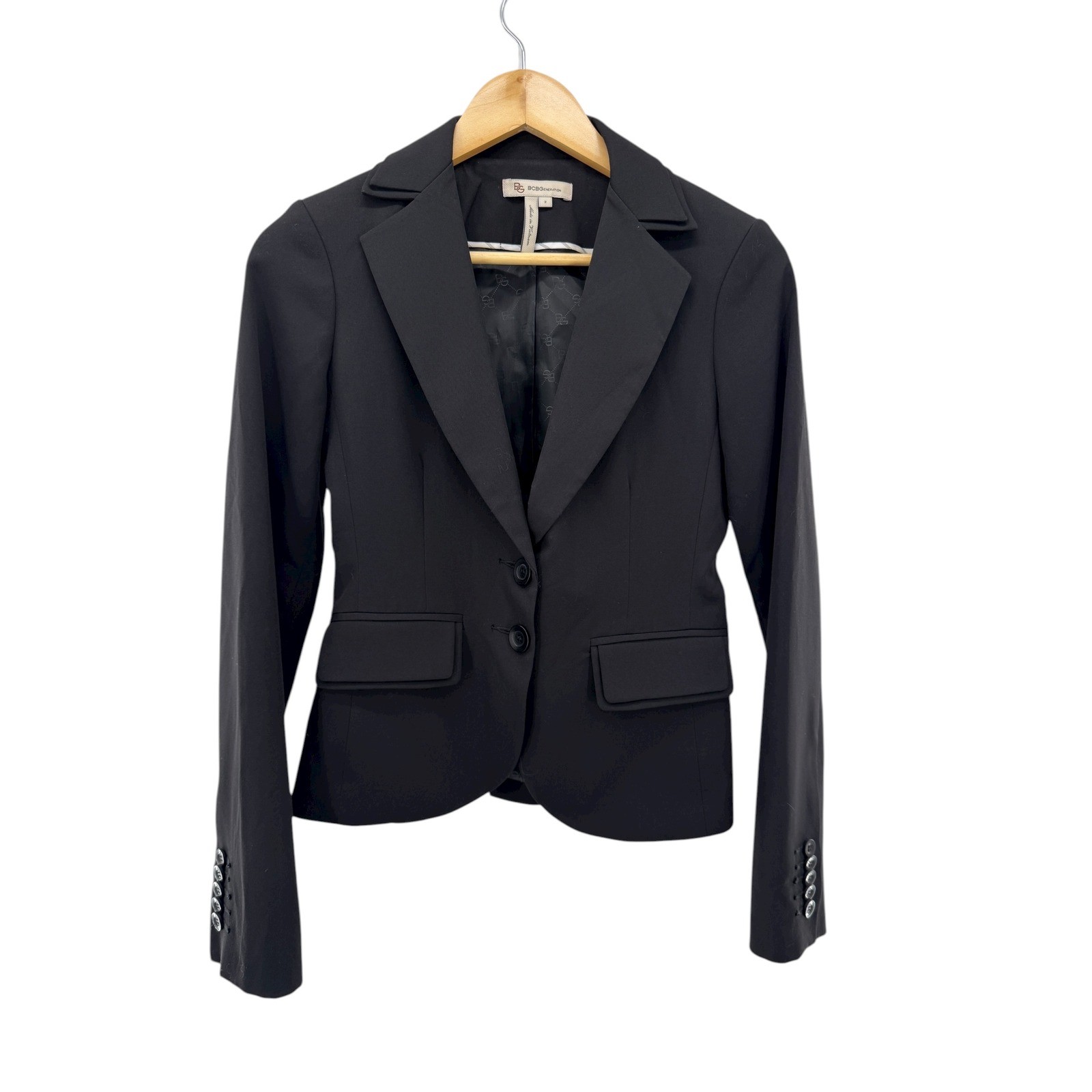 BCBGeneration Black Fitted Two-Button Blazer Jack… - image 1